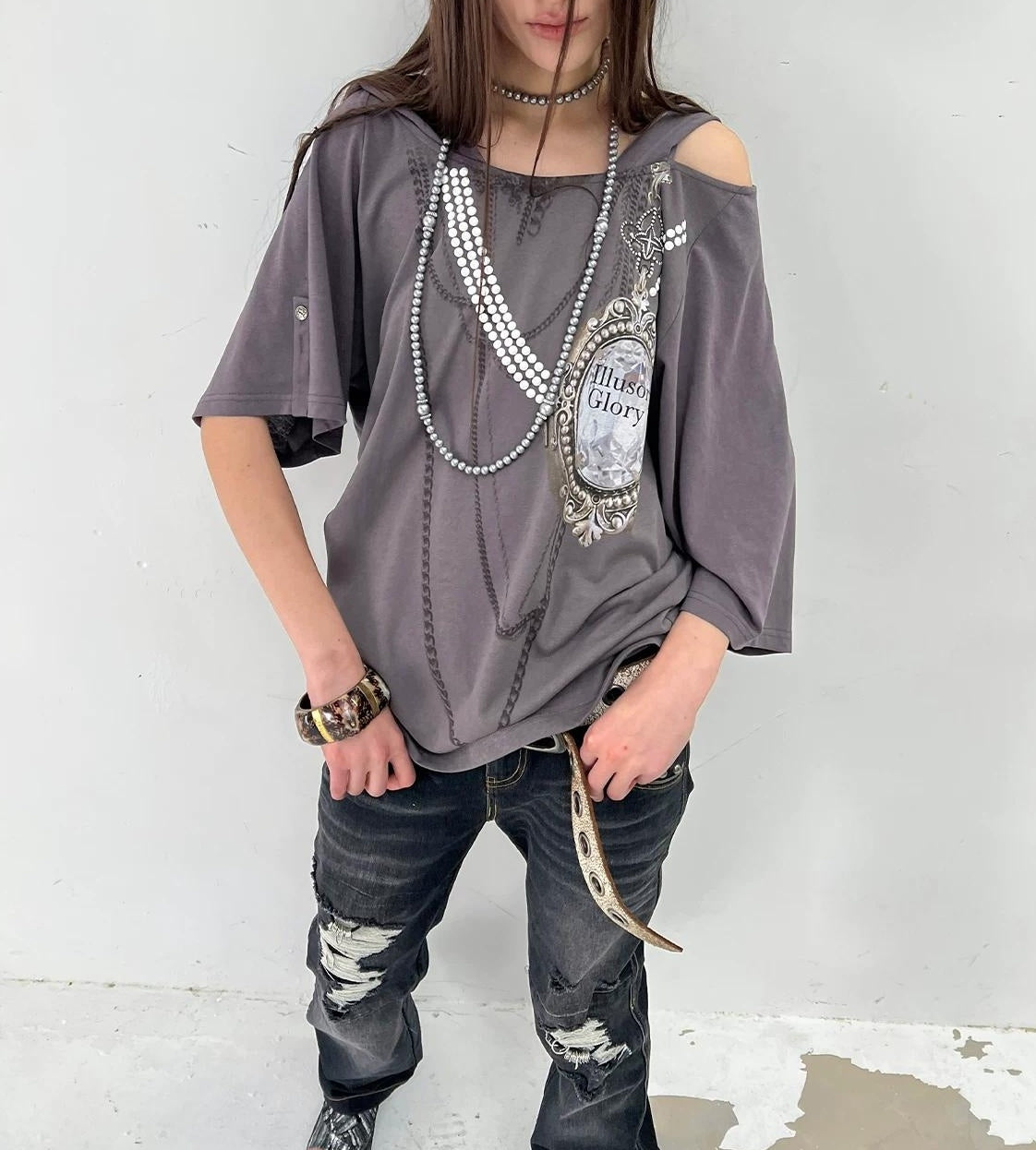 レトロジェムプリントTシャツ