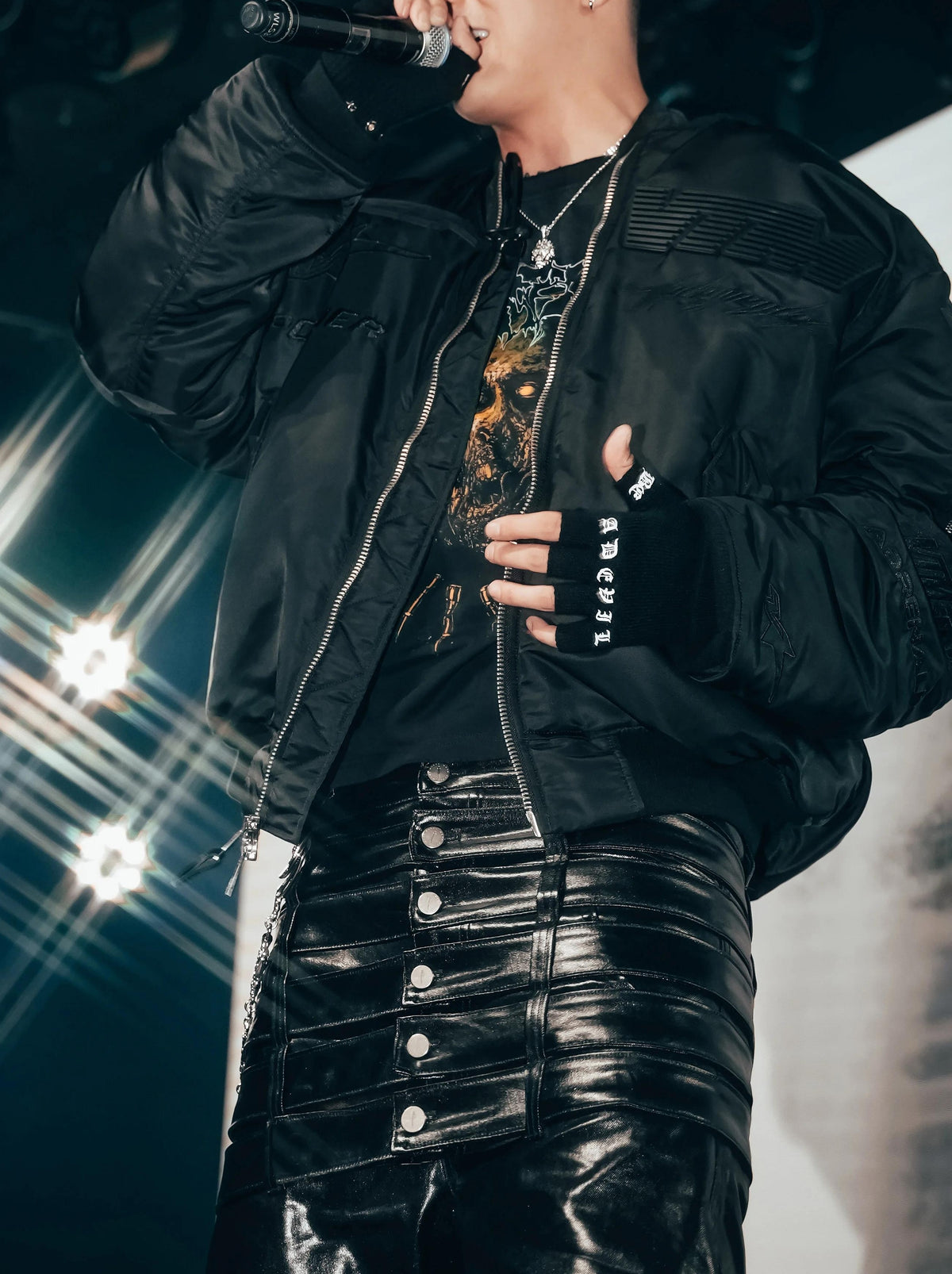 MULTI-WAIST LEATHER PANTS