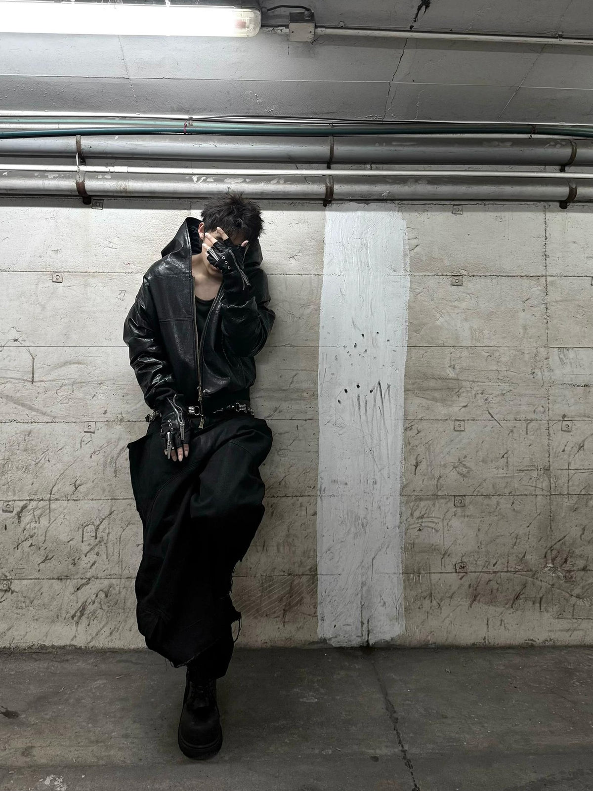 DESTRUCTION WAXED SKIRT PANTS