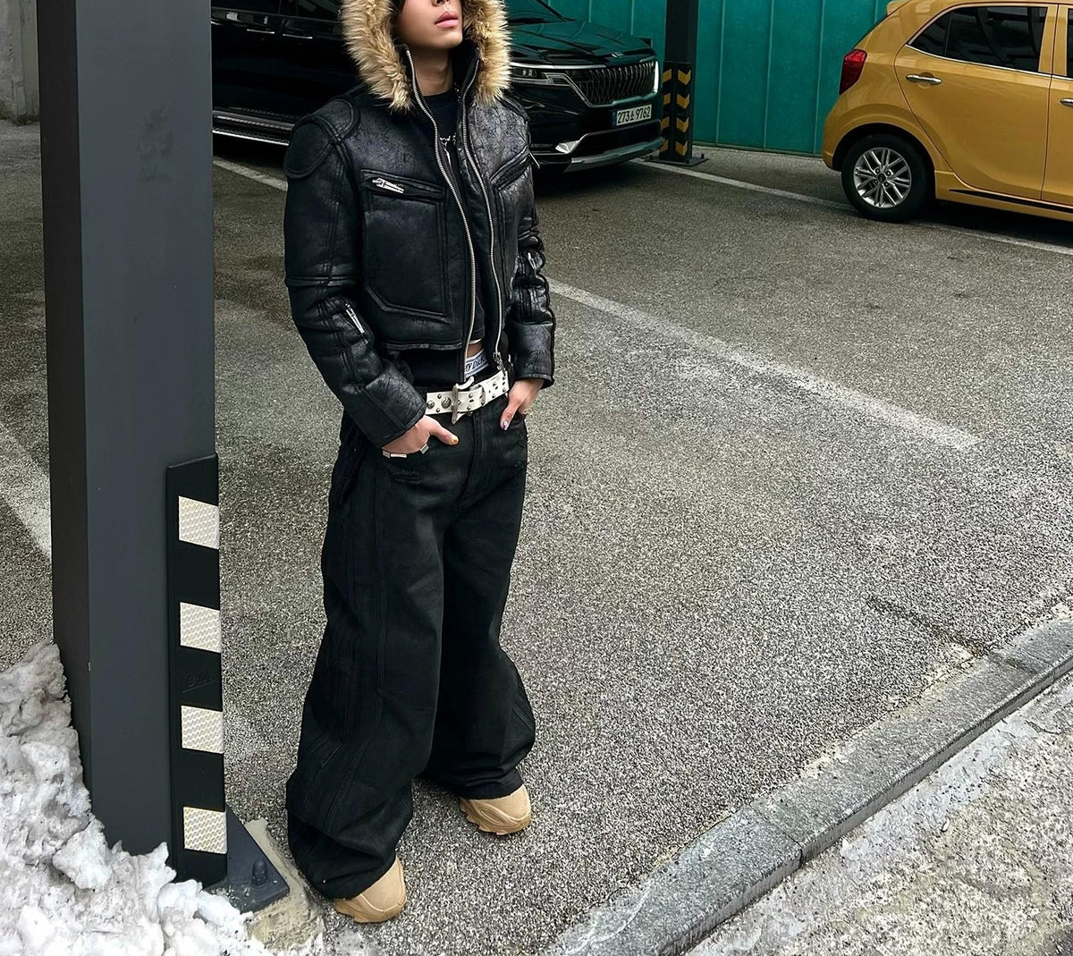 FAUX FUR MULTI-ZIPPER JACKET