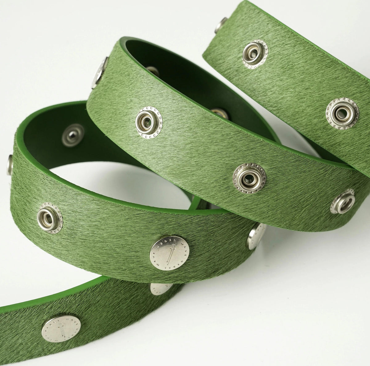 GREEN PONY HAIR BUCKLE BELT