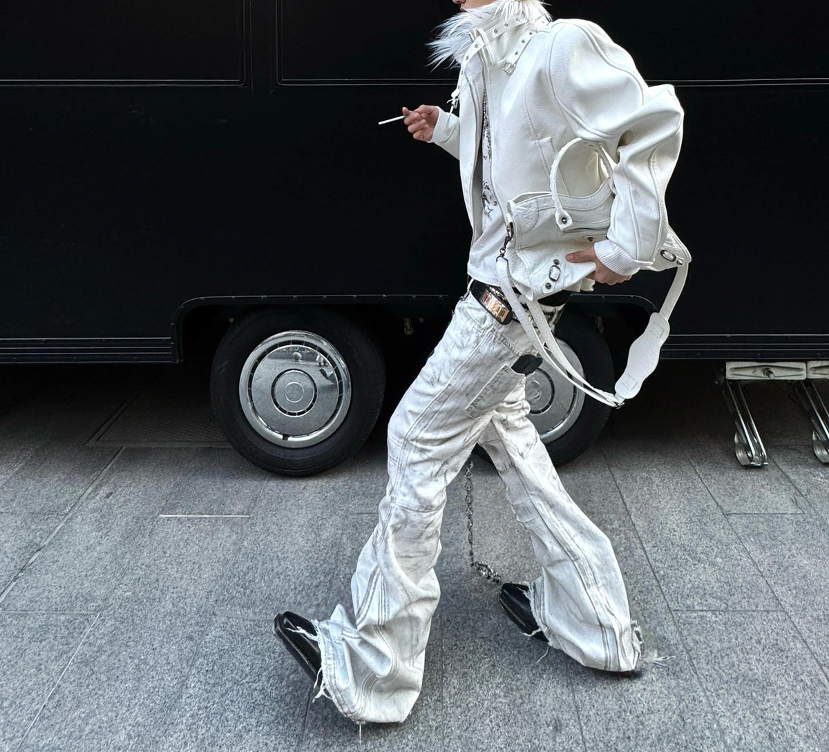 WRECKING WHITE WAX PANTS
