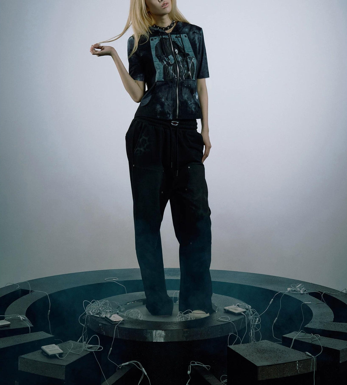ハンドメイド タイダイ スリムフィット Tシャツ