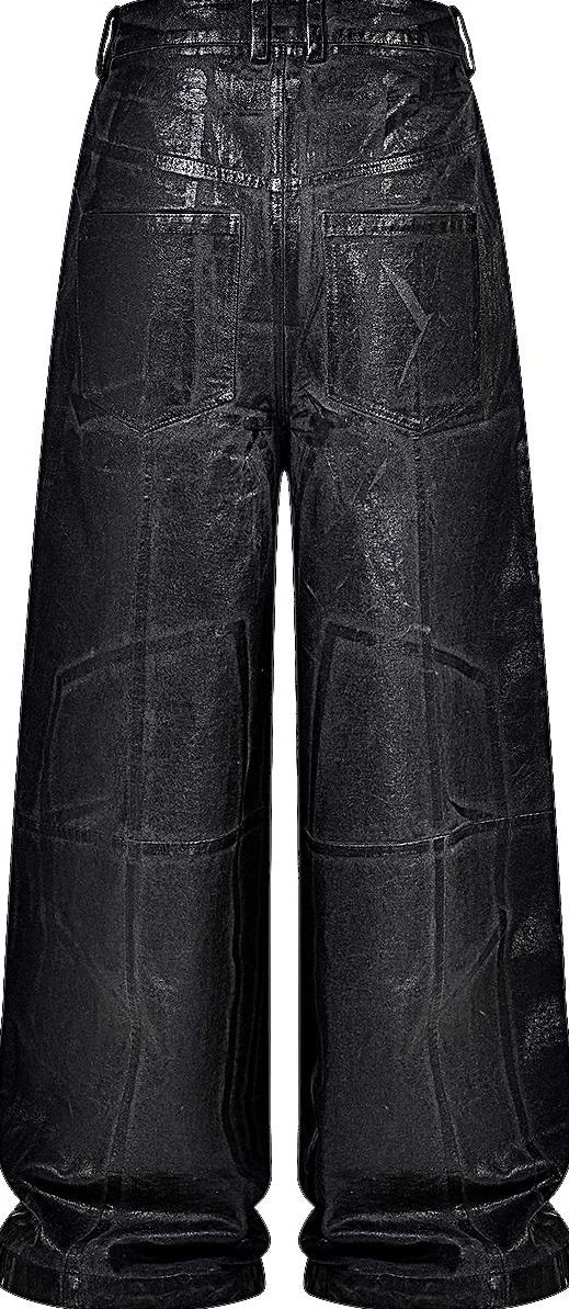CRACKLE WAXED BAGGY PANTS