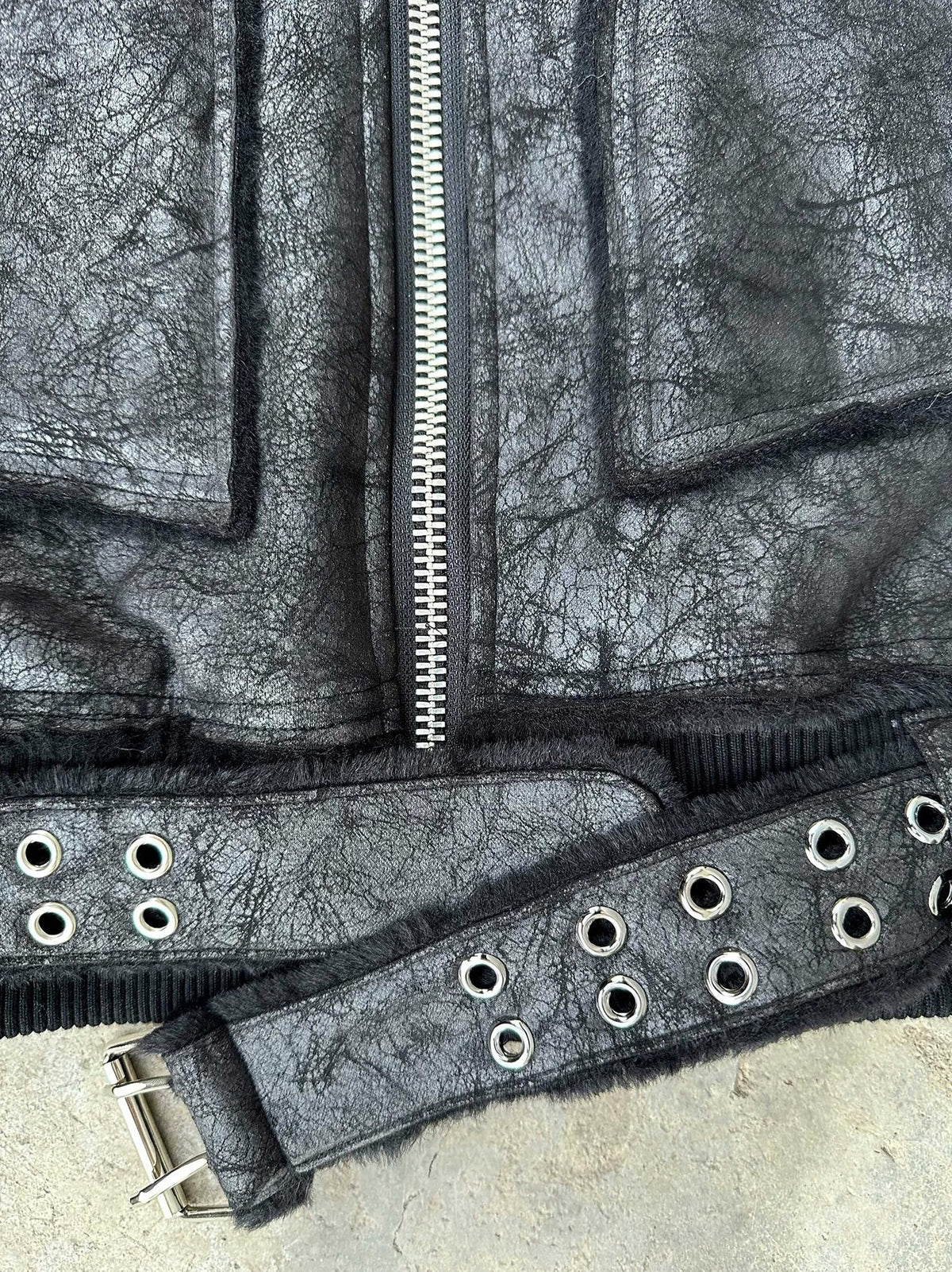 FAUX FUR MULTI-ZIPPER JACKET