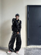MULTI-WAIST LEATHER PANTS