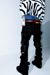 SLIM FLARE BIKER PANTS