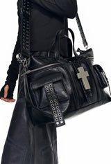 CROSSBODY LEATHER TOTE BAG