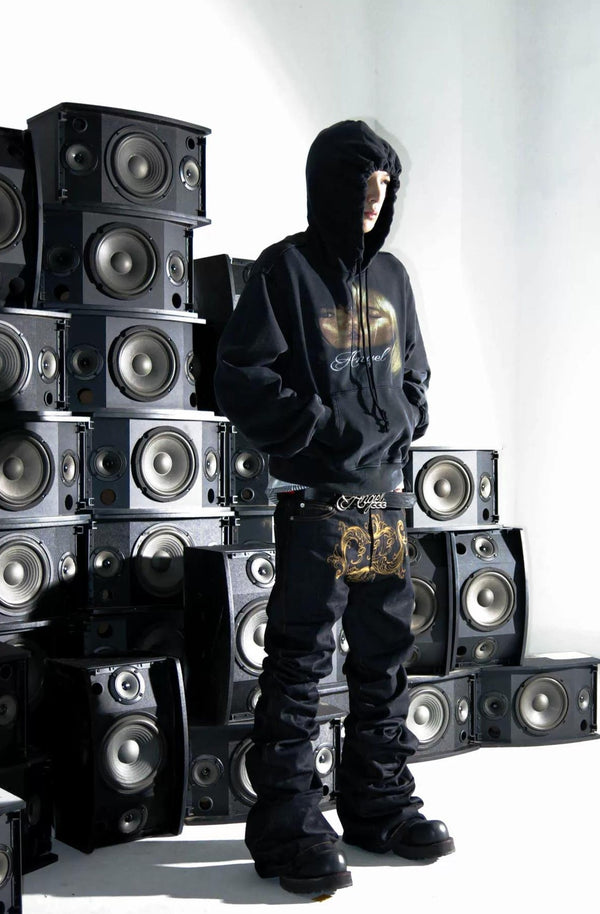 ANGEL PRINT HOODED SWEATSHIRT