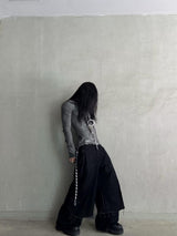 DESTRUCTION WAXED SKIRT PANTS