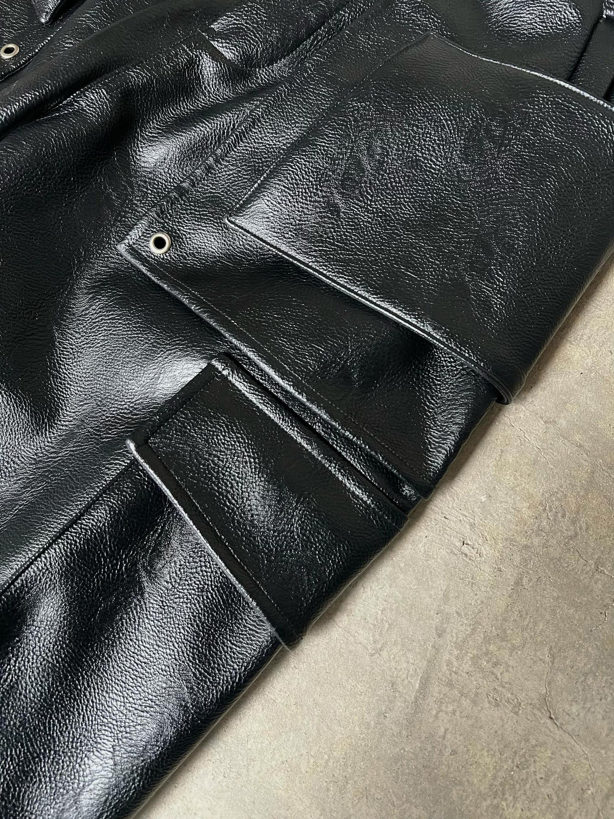 YMIRAU MULTI-POCKET LEATHER PANTS