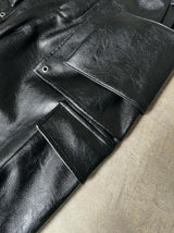 YMIRAU MULTI-POCKET LEATHER PANTS