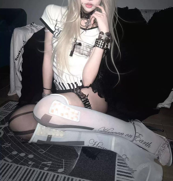ポルカドットスリムＴシャツ
