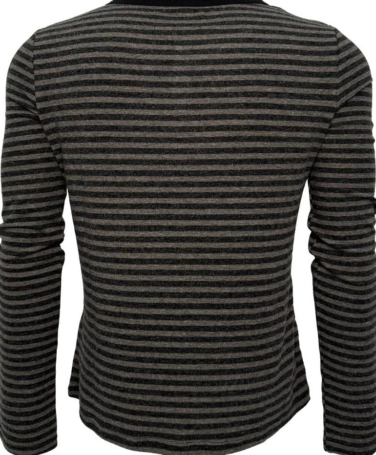 GLITTER STRIPED HENLEY T-SHIRT