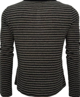 GLITTER STRIPED HENLEY T-SHIRT