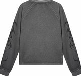 SANSKRIT PRINT WAFFLE LONG SLEEVE T-SHIRT