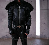FUR COLLAR MULTI-ZIP JACKET
