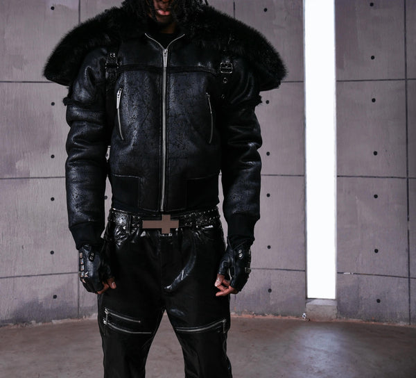 FUR COLLAR MULTI-ZIP JACKET
