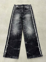 LIGHTNING STRIPE RAW EDGE JEANS