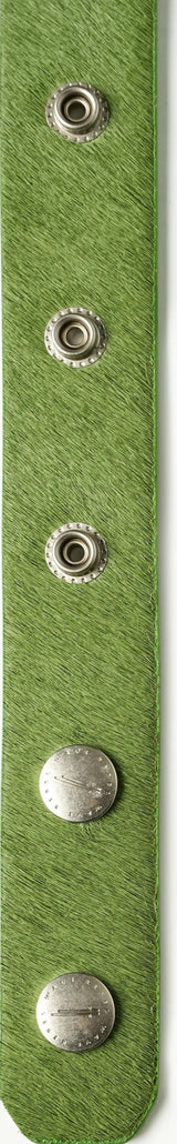 GREEN PONY HAIR BUCKLE BELT
