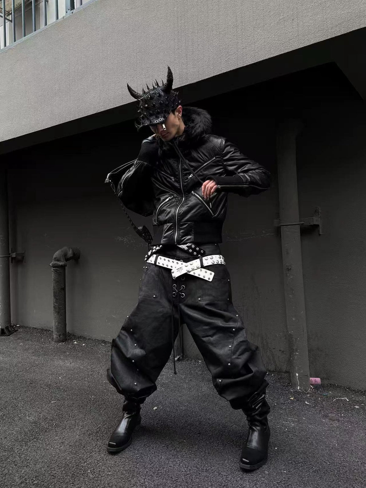 HOODED COTTON JACKET WITH DETACHABLE COLLAR