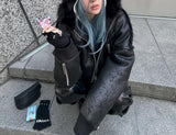 FUR COLLAR MULTI-ZIP JACKET