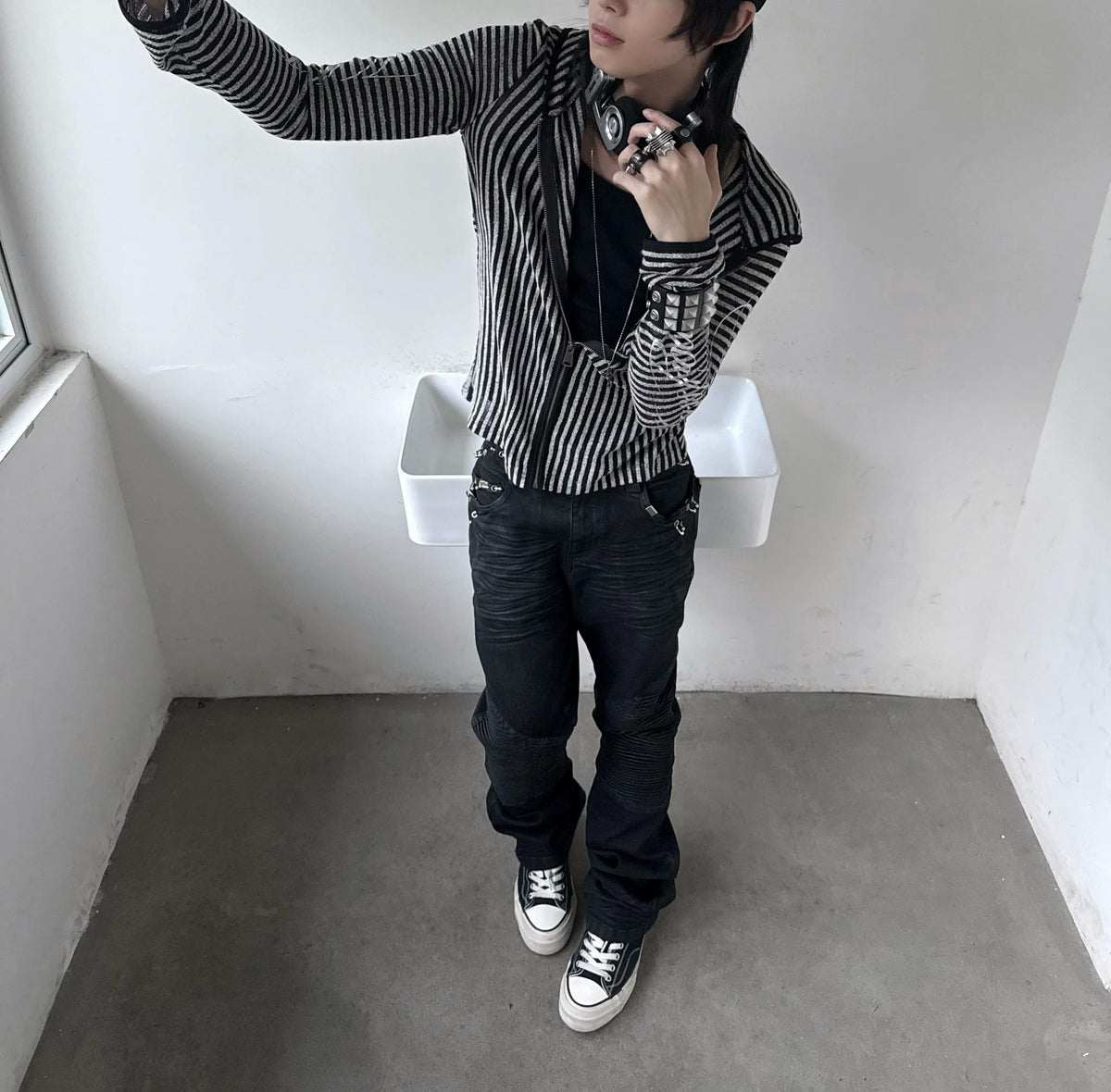 CUBIC RIPPLE WAX PANTS