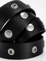 STUDDED LEATHER BUCKLE BELT