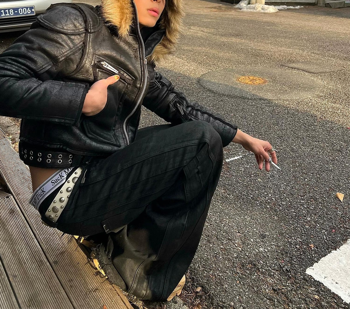 FAUX FUR MULTI-ZIPPER JACKET