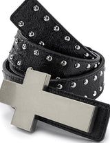 STUDDED CROSS BELT WITH BURST PATTERN