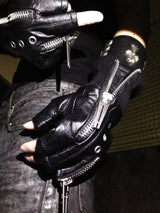 PUNK LAYERED ZIPPER GLOVES