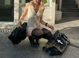 CROSSBODY LEATHER TOTE BAG