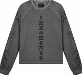 SANSKRIT PRINT WAFFLE LONG SLEEVE T-SHIRT