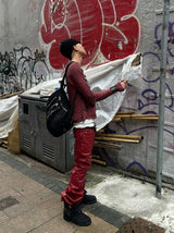LIQUID METAL PINK WAXED PANTS
