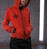 PINK WASHED ZIPPER HOODIE