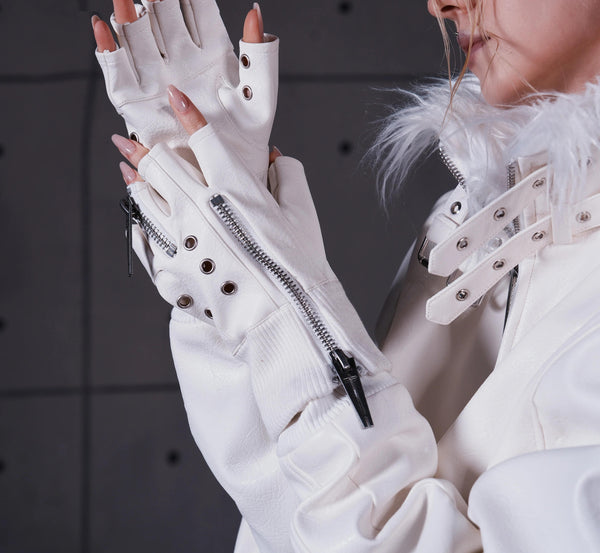 LAYERED DOUBLE ZIPPER GLOVES