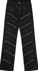 MULTI-ZIPPER SLIM FIT PANTS