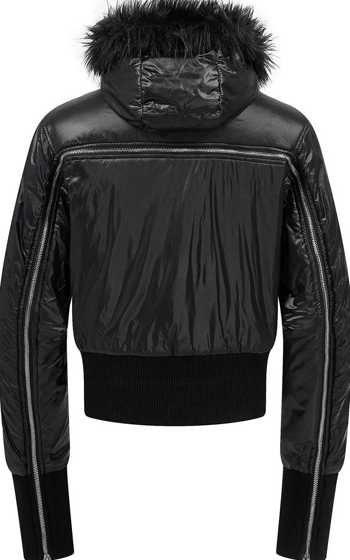 HOODED COTTON JACKET WITH DETACHABLE COLLAR