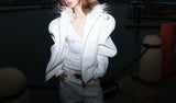 FAUX FUR COLLAR LEATHER JACKET