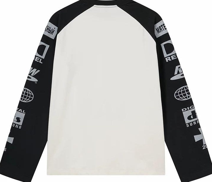 WAVE PORTRAIT PRINT LONG SLEEVE TEE
