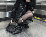 PATCHWORK LEATHER FUR JACKET