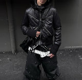 HOODED COTTON JACKET WITH DETACHABLE COLLAR