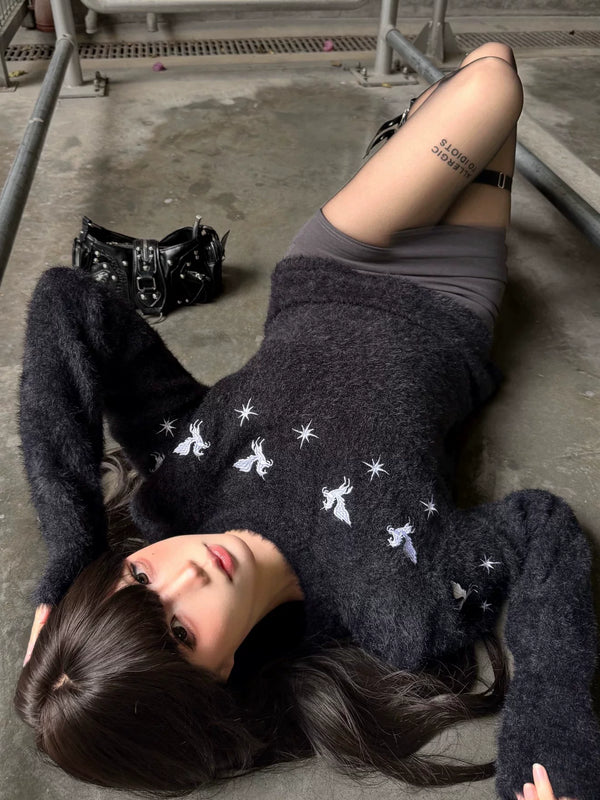EMBROIDERED MOHAIR SWEATER