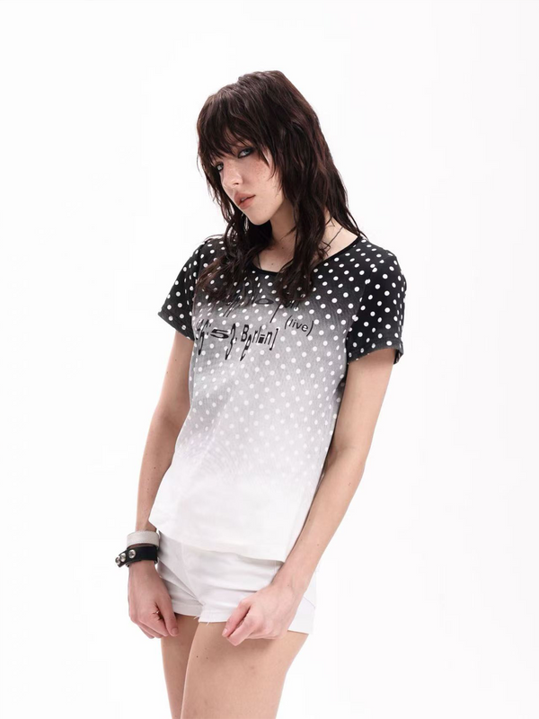 GRADIENT POLKA DOT T-SHIRT