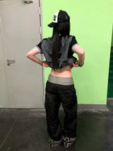 DOUBLE-WAISTED BAGGY JEANS