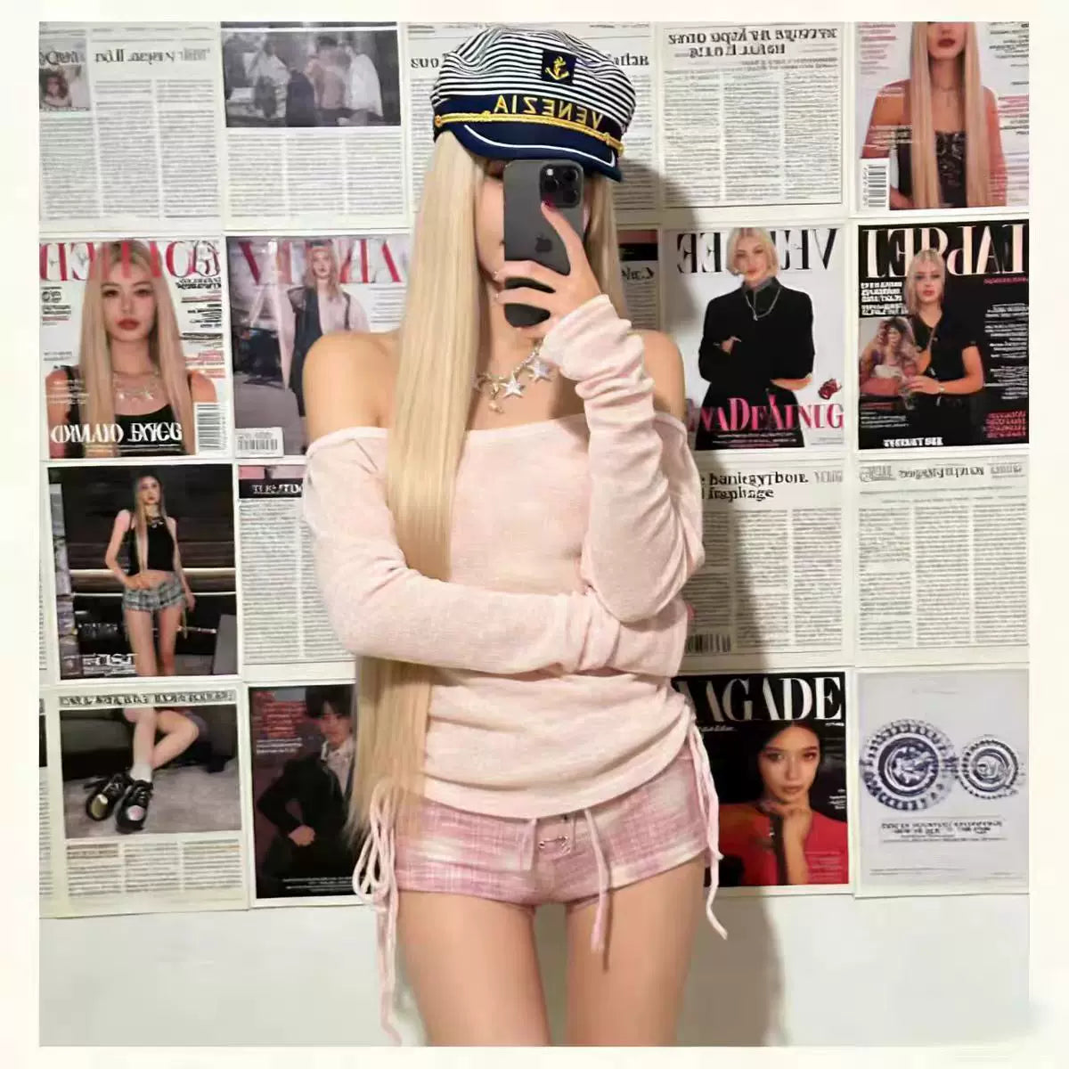 HIGH-WAISTED PINK CHECK BIKINI