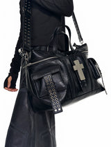 CROSS BURST LEATHER TOTE BAG
