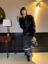 PATCHWORK LEATHER FUR JACKET