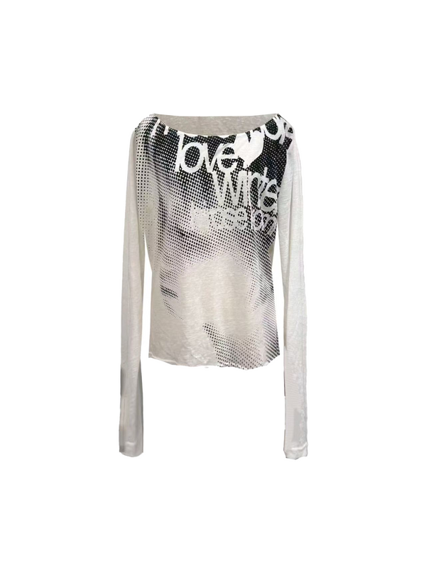 LYCRA COTTON SNOWFLAKE U-NECK TOP