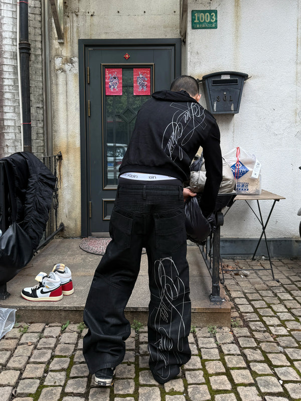 HEAVYWEIGHT BIKER JEANS WITH KNEE PADS